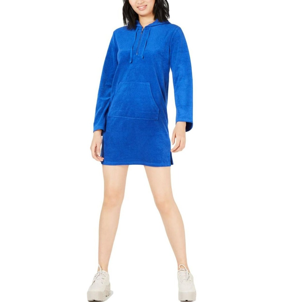 Juicy Couture Black Label Blue Microterry Hoodie Dress WTKD142908 XS